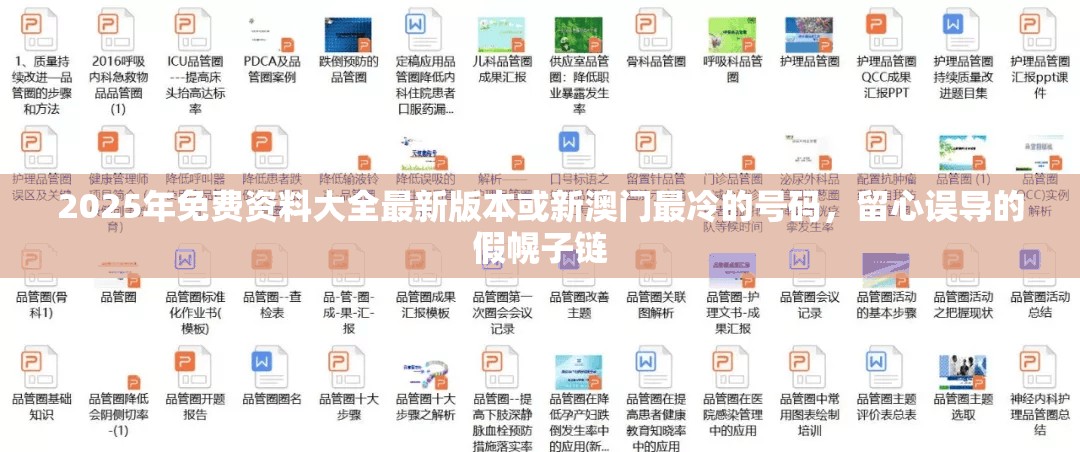 2025年免费资料大全最新版本或新澳门最冷的号码，留心误导的假幌子链