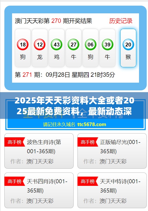 2025年天天彩资料大全或者2025最新免费资料，最新动态深度解析与前瞻视频报道
